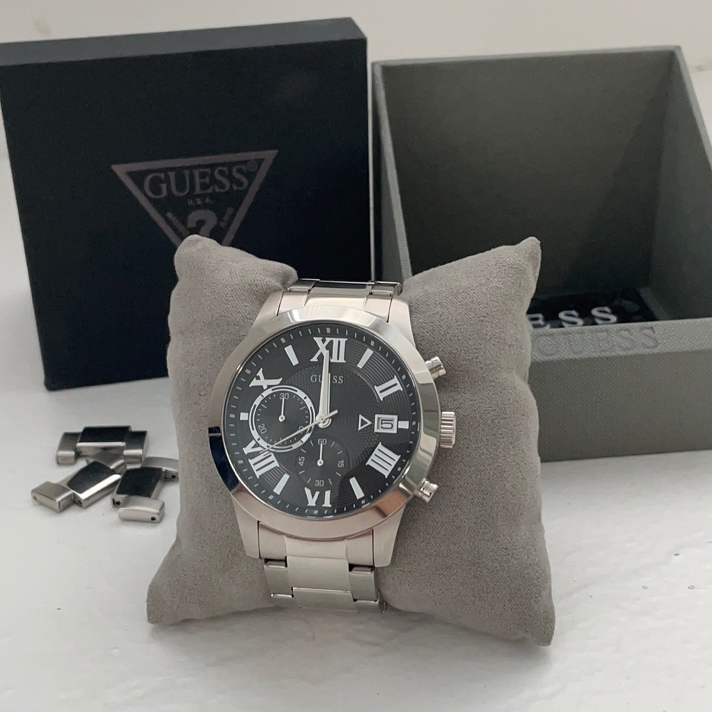 Silver Guess Atlas Chronograph Men’s Watch